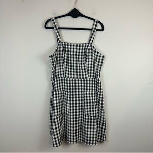ASOS | Black and White Gingham Tiered Skirt Mini Dress Size 12 NWT